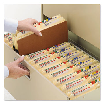 Smead® Redrope Tuff Pocket Drop-front File Pockets W- Fully Lined Gussets, 3.5" Expansion, Legal Size, Redrope, 10-box freeshipping - TVN Wholesale
